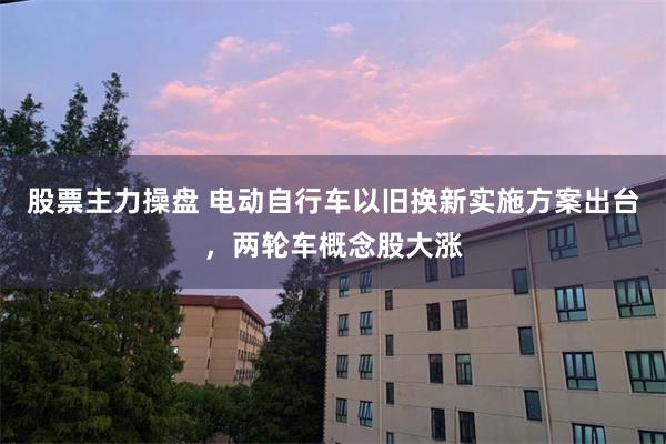 股票主力操盘 电动自行车以旧换新实施方案出台，两轮车概念股大涨