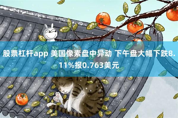 股票杠杆app 美国像素盘中异动 下午盘大幅下跌8.11%报0.763美元