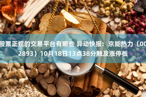 股票正规的交易平台有哪些 异动快报：京能热力（002893）10月18日13点38分触及涨停板