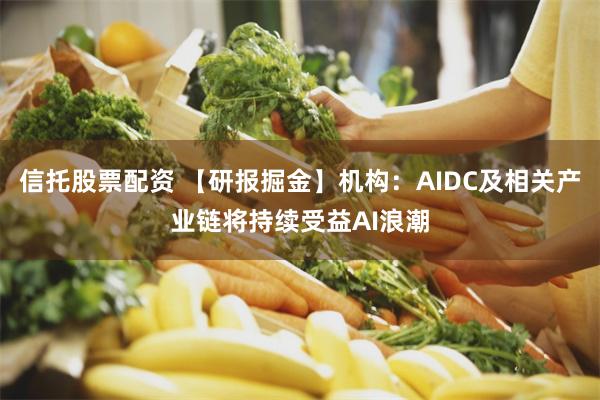 信托股票配资 【研报掘金】机构：AIDC及相关产业链将持续受益AI浪潮